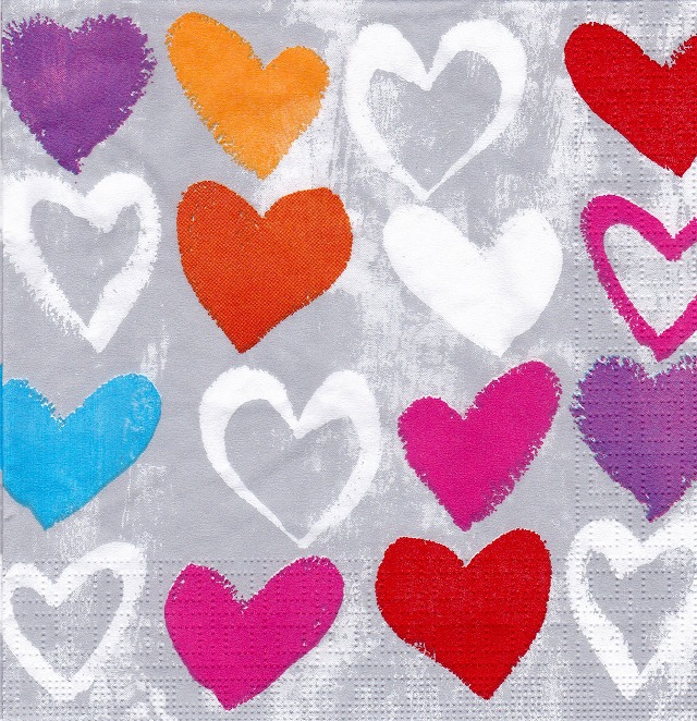 ５枚組ペーパーナプキン＊Paper Hearts