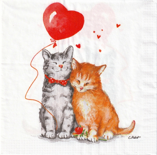 ５枚組ペーパーナプキン＊Cat Love