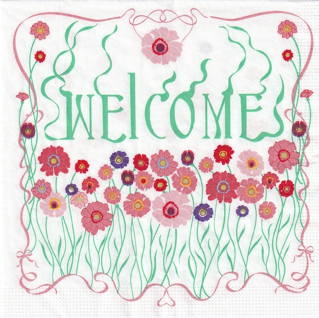 ５枚組ペーパーナプキン＊Welcome Ｂ