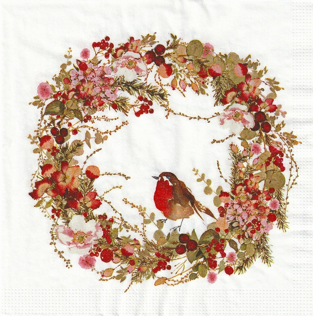５枚組ペーパーナプキン＊Breautiful Wreath