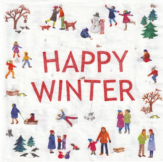 ５枚組ペーパーナプキン＊Happy Winter