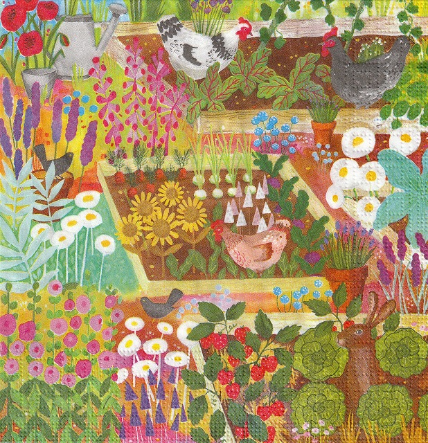 ５枚組ペーパーナプキン＊My Garden Ａ