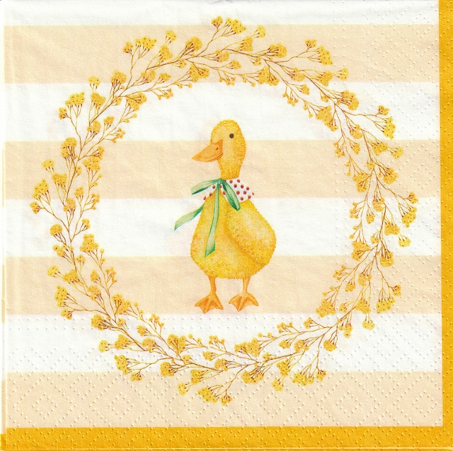 ５枚組ペーパーナプキン＊Duck with Wreath