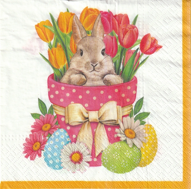 ５枚組ペーパーナプキン＊Flowre Bunny