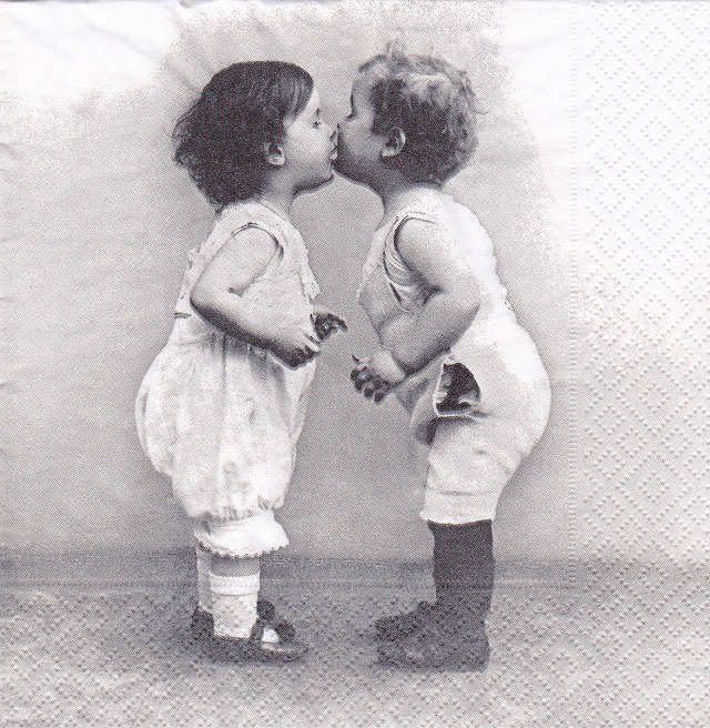 ５枚組ペーパーナプキン＊Kissing Babies