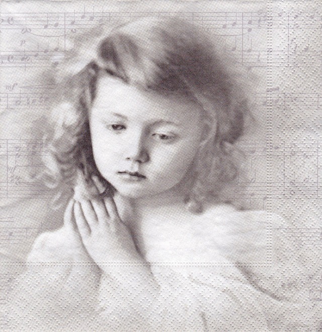 ５枚組ペーパーナプキン＊Girl Praying