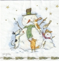 カクテルサイズ５枚組＊Snowman with Friends
