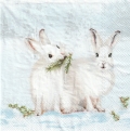 ５枚組ペーパーナプキン＊Snow Rabbits Ｂ