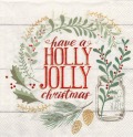 ５枚組ペーパーナプキン＊Holly Jolly