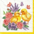 ５枚組ペーパーナプキン＊Chicks and Flowers