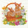 ５枚組ペーパーナプキン＊Bunnies in Basket