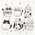 ５枚組ペーパーナプキン＊Meow Hearts