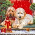 ５枚組ペーパーナプキン＊Dogs at the door
