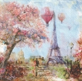 ５枚組ペーパーナプキン＊Paris art