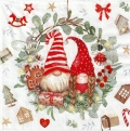 ５枚組ペーパーナプキン＊Gnomes in Wreath