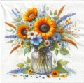 ５枚組ペーパーナプキン＊Sunflowers in Jar