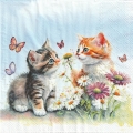 ５枚組ペーパーナプキン＊Kittens in Flower