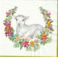 ５枚組ペーパーナプキン＊Wreath with Lamb