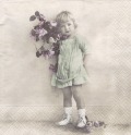 ５枚組ペーパーナプキン＊Girl with Flowers【Ｃ】