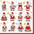 ５枚組ペーパーナプキン＊Funny Santas