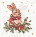 ５枚組ペーパーナプキン＊Winter Bunny