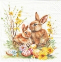 ５枚組ペーパーナプキン＊Bunnies in Basket