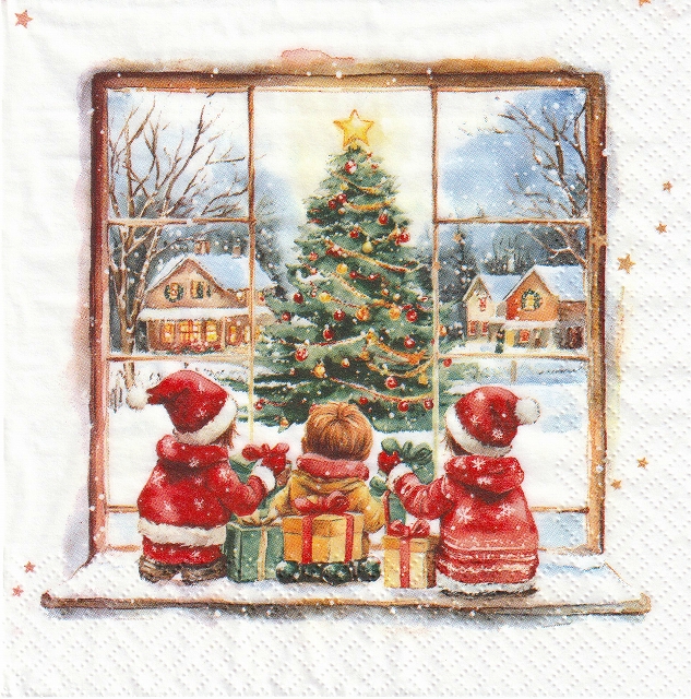 ５枚組ペーパーナプキン＊Waiting for Santa