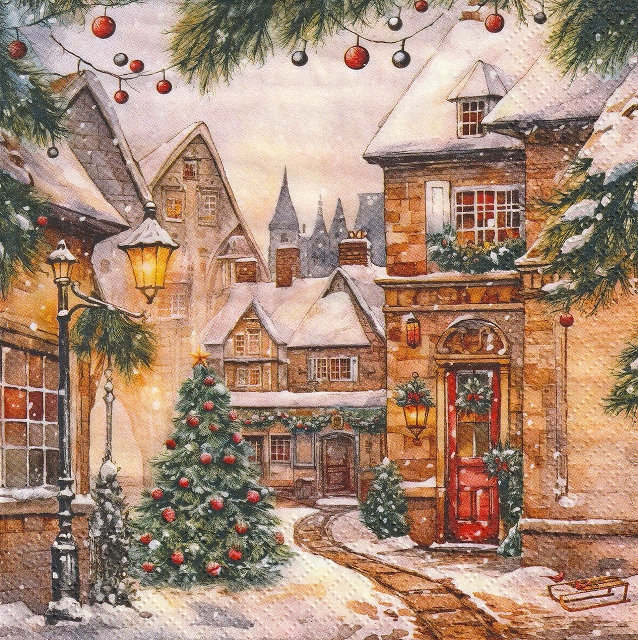 ５枚組ペーパーナプキン＊クリスマスヴィレッジ