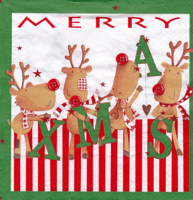 ５枚組ペーパーナプキン＊Merry XMAS