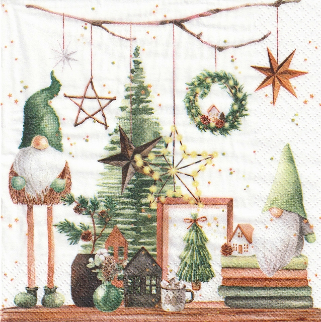 ５枚組ペーパーナプキン＊ナチュラルクリスマス
