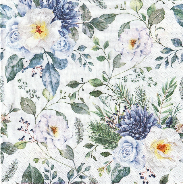 ５枚組ペーパーナプキン＊Winter Florals