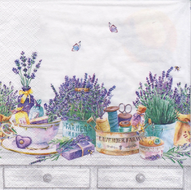 ５枚組ペーパーナプキン＊Lavender Farm