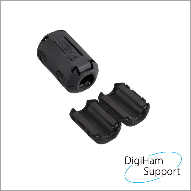 フェライトコア小　ノイズ対策に、FT8のケーブルなどに最適、パッチンコア【クロネコゆうパケット可】