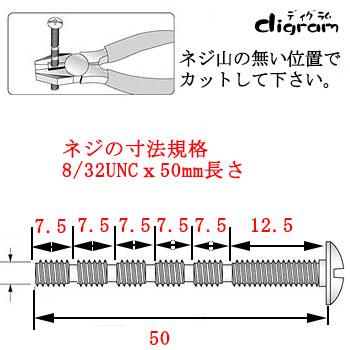 UNC8-32（呼び径）がNo8／長さ50mm