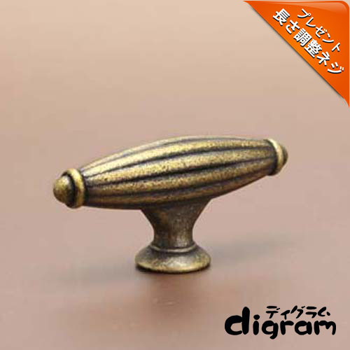 取っ手 つまみ フレアー・ ノブ （ アンティーク ゴールド ）【GA0002】 1個