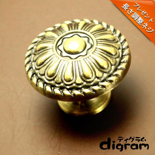 取っ手 つまみ コスモ・ ノブ ( アンティーク ゴールド )【GA0078】 1個