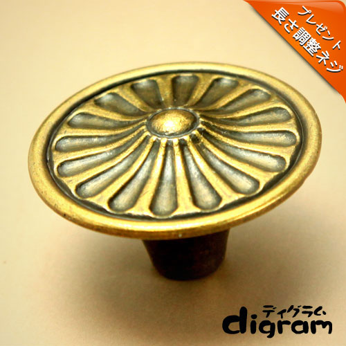 取っ手 つまみ リップカレージ・ ノブ ( アンティーク ゴールド )【GA0082】 1個