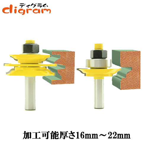 ルーター ビット ガラスサッシ ＆ レール ＆ スタイル オージービット 1/2軸 Microtungsten carbide 【dm04002】