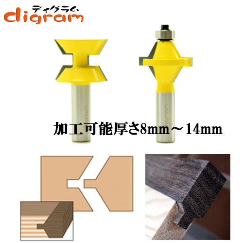 ルーター ビット フェイス タン ＆ グルーブヴェッジ 1/2軸 Microtungsten carbide 【dm05102】