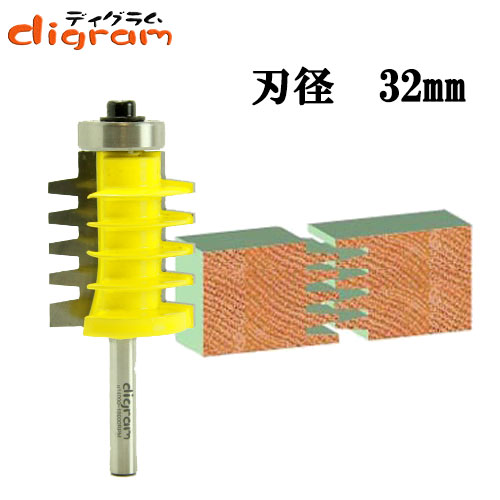 トリマー ビット アジャスト フィンガー ジョイント 5枚羽 1/4 Microtungsten carbide 【dm12409】