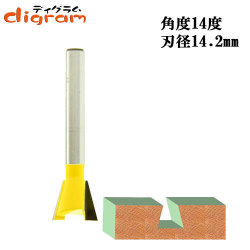 トリマー ビット アリ錐 1/4軸 ( 刃径 14.2mm ) Microtungsten carbide 【dm12708】