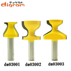 ルーター ビット ドアリップ グリップ 3組 セット 1/2軸 Microtungsten carbide 【dmｓ03001】