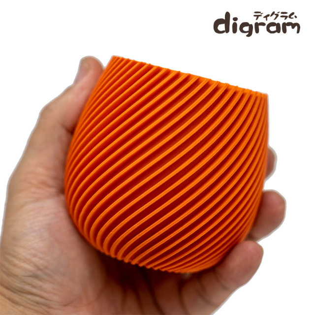 3Dプリント鉢 モダンスパイラル