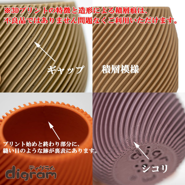 3Dプリント鉢 モダンスパイラル