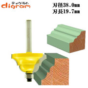 トリマー ビット ダブル ロマン 1/4軸 （ 刃径 38mm ） Microtungsten carbide 【dm12605】