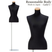 レディースマネキン リーズナブルボディ 黒ニット張り 腕なし 円形ベース [BW2-76]