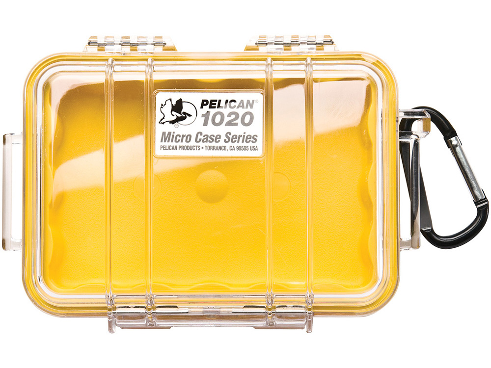PELICAN（ペリカン） マイクロケース 1020 YELLOW/CLEAR [イエロー/クリア] [1020-027-100] 透明 携帯電話 デジカメケース 電子機器 保護ケース ハードケース 防水 耐衝撃 防塵