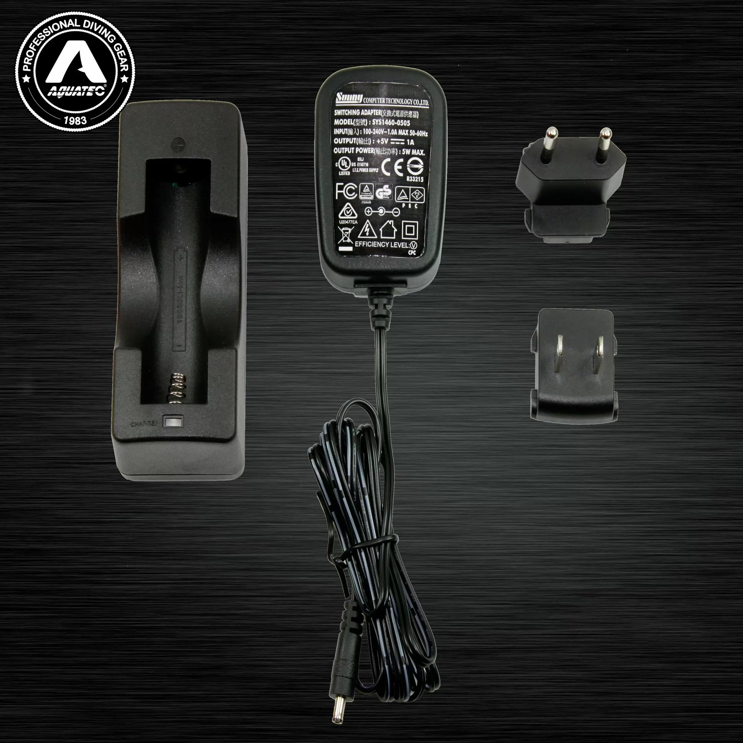 AQUATEC アクアテック 18650バッテリー充電器 [CGR-18650] リチウムイオン電池用 ダイビングライト用充電器 LEDライト ※18650バッテリーは付属しません。