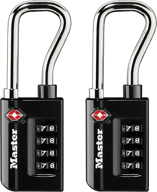 Master Lock マスターロック 南京錠 TSAロック 2個セット 4桁ダイヤルロック ラゲッジロック ブラック [4696T]
