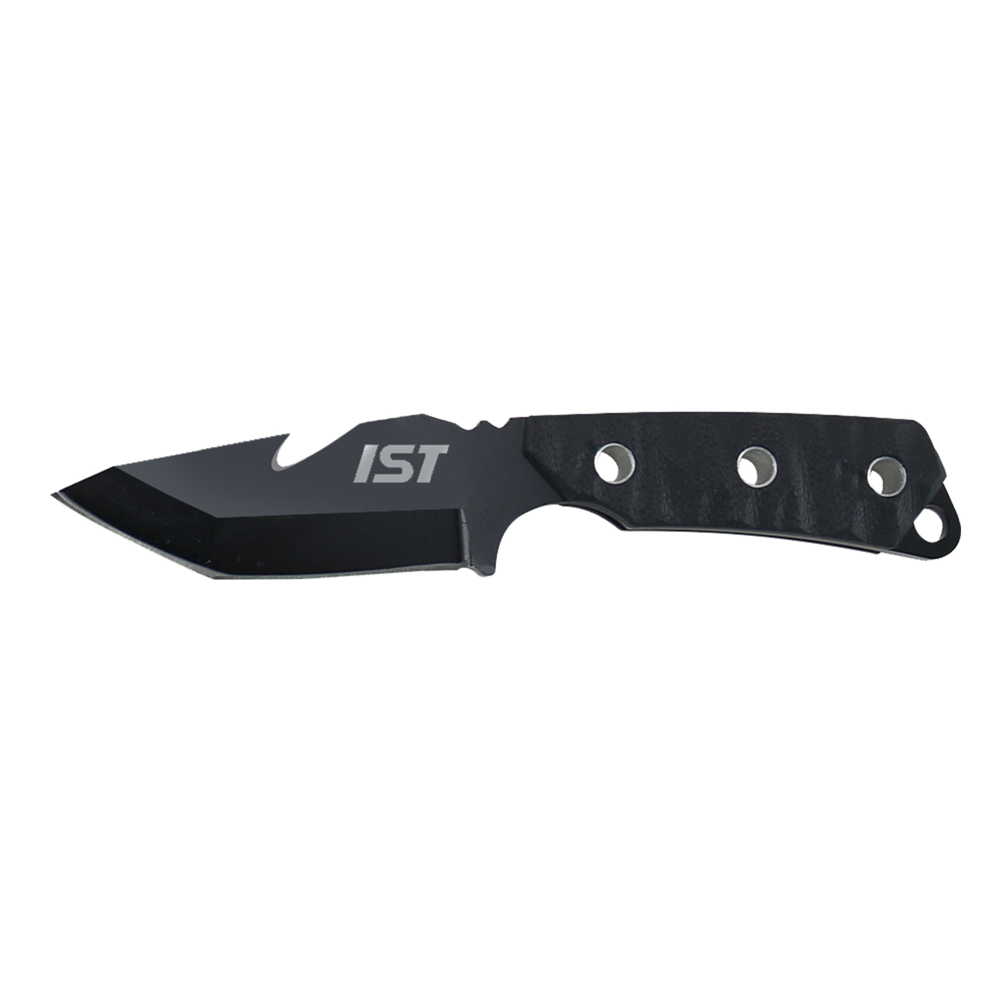 IST アイエスティー ステンレススティールナイフ [K-50] 全長:13.8cm 刃渡り:7.2cm ブラックコーティング ケース付き ダイビング ダイバーナイフ